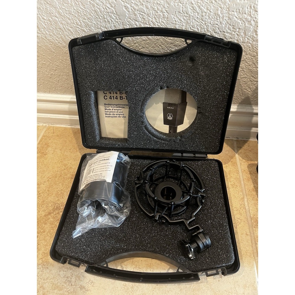 AKG C414 B-ULS Original Case Shock Mount Windscreen Accessories NO MICROPHONE